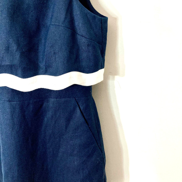 NEW J.Crew Going Places 100% Linen Dress Scalloped Layered Sheath Sleeveless 16 - Picture 8 of 15